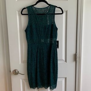 New Express Emersld/ teal  green lace dress sz small